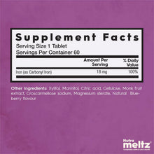 Load image into Gallery viewer, NUTRAMELTZ Carbonyl Iron (18 mg - 60 Melts)