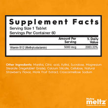 Load image into Gallery viewer, NUTRAMELTZ Vitamin B12 5000 mcg (60 Melts)